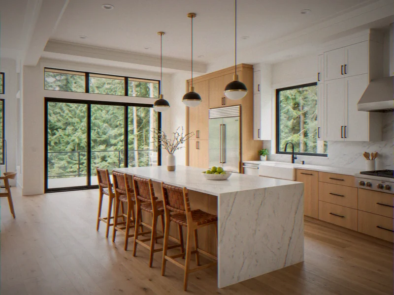 Quartz and stone countertop installation Seattle kitchen